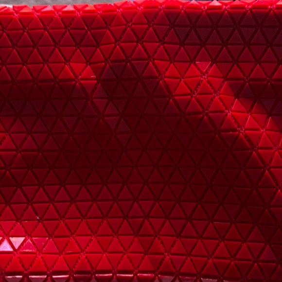 Textured Cestac Pouch  Wristlet Red - Picture 8 of 10